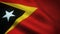 Closeup shot of the realistic flag of East Timor with interesting textures