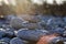 Closeup shot of rocks balancing on each other with a blurred background