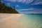 Closeup shot of the sea and Puka Beach in Boracay, Philippines