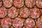 Closeup shot of slices of sausage