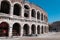 Closeup shot of the Southern view of the amphitheater in Verona, Italy