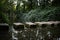 Closeup shot of stepping stones on the water