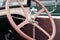 Closeup shot of a stirring wheel of a vintage car