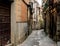 Closeup shot of the streets of Toledo in Spain