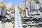 Closeup shot of the Svartifoss Skftafell waterfall in Iceland