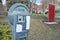 Closeup shot of a weathered parking meter in the park