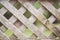 Closeup shot of a wooden criss-cross fence with a blurred background - great for a background