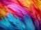 Closeup showcases the vibrant and intricate world of colorful feathers, background