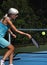 Closeup Shows Pickle Ball Players Concentration