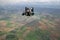 Closeup of skydiver in freefall