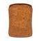 Closeup of slice of whole wheat bread isolated illustration