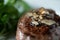 Closeup of Sliced Black Truffles on Steak