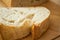 Closeup of sliced country bread