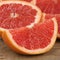 Closeup sliced grapefruit fruits