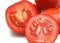 Closeup of sliced red tomatoes