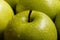 Closeup small green apple