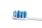 Closeup of small head toothbrush with soft slim tapered bristle