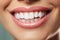 Closeup of smile with healthy teeth. Generative AI