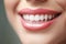 Closeup of smile with healthy teeth. Generative AI