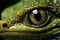 Closeup of snake green eye Generative AI