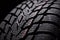 Closeup of snow tire tread