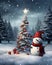 Closeup Snowman Tree Background Huge Incredibly Immense Trees St