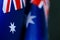 Closeup of some australian flags