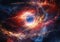 Closeup Spiral Galaxy With Bright Red And Blue Center