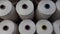 Closeup Spools of Yarn Thread Yarn Making Processes Textile Factory Equipment Spinning Production