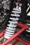 Closeup of springs, shock absorbers