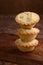 Closeup stack of christmas mincemeat pies