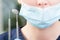 Closeup of stainless dental tools hold by female orthodontist