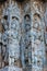 Closeup Statues on side of Hoysaleswara Temple, Halebidu, Karnatake, India