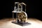 closeup of a stirling engine construction