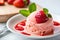 Closeup Strawberry ice cream a delicious-frozen dessert that is loved by many