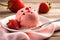 Closeup Strawberry ice cream a delicious-frozen dessert that is loved by many