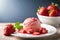 Closeup Strawberry ice cream a delicious-frozen dessert that is loved by many