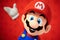 Closeup on Super Mario - character of Nintendo platform game