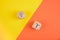 Closeup of symbols for alternative energies for efficiency a yellow and orange surface