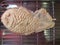 Closeup of taiyaki, fish-shaped cake, just fresh out of oven