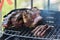 Closeup take of a traditional Argentinian and Uruguayan barbecue