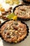 Closeup tartlet with nut filling