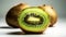 Closeup of tasty kiwis. AI generated