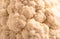 Closeup of tasty spring ripe cauliflower background.