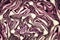 Closeup texture shot of inside a red cabbage