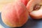 Closeup Texture of the Skin of a Fresh Ripe Peach