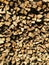 Closeup texture of a stack of chopped firewood