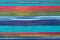 Closeup the Texture of Turquoise Blue with Colorful Striped Alpaca Knitted Wool Fabric for Background