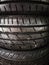 Closeup textured used tires background