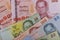 Closeup Thai money banknotes closeup background, Thailand money for business